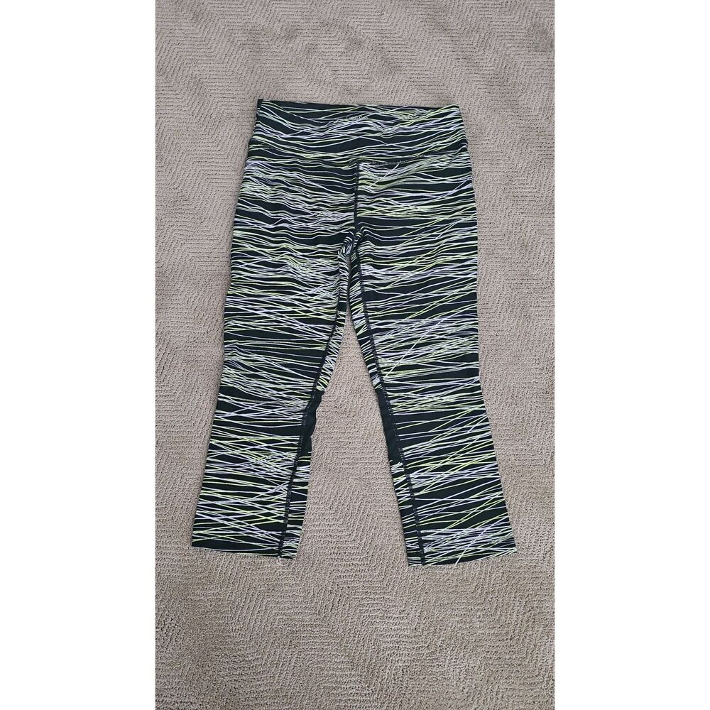Calvin Klein Performance Leggings M • Black Abstract Print • Stretch Activewear